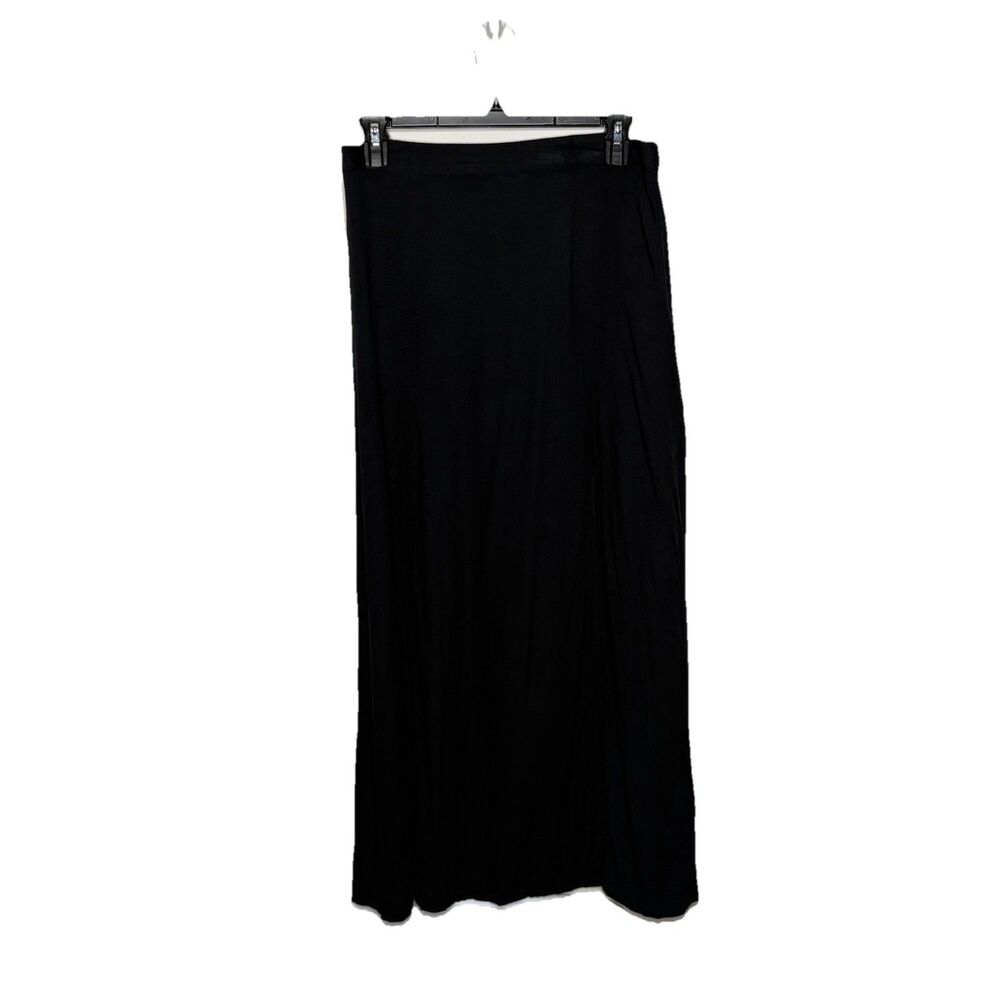 RVCA Black Midi Skirt Two Split Elastic waist Size Medium women's Lightweight